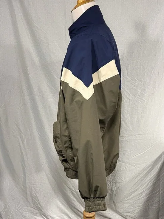 Men’s Size Large Tourney Gore Tex Jacket Windbreaker Color Block Blue Tan - Picture 4 of 14